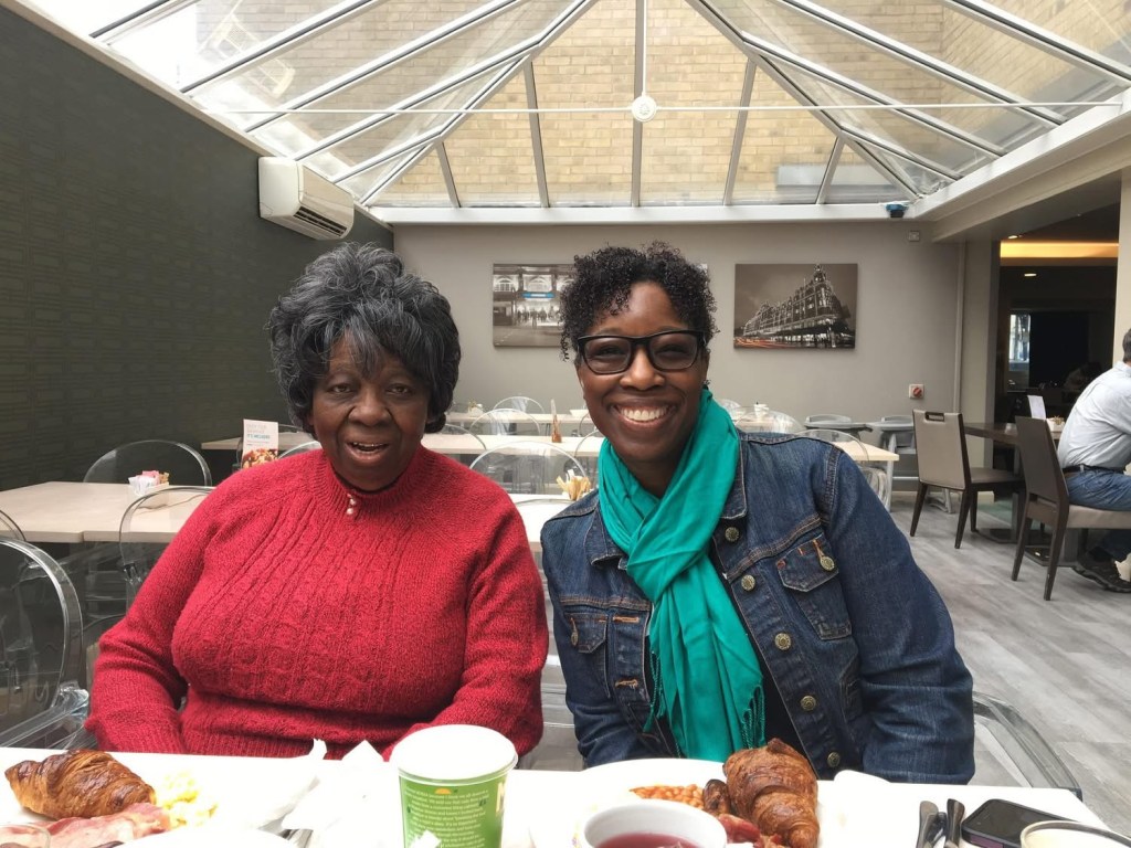 A picture of my late Mom and I in London